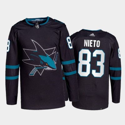 Adidas San Jose Sharks #83 Matt Nieto Men's 202122 Alternate Authentic NHL Jersey Black